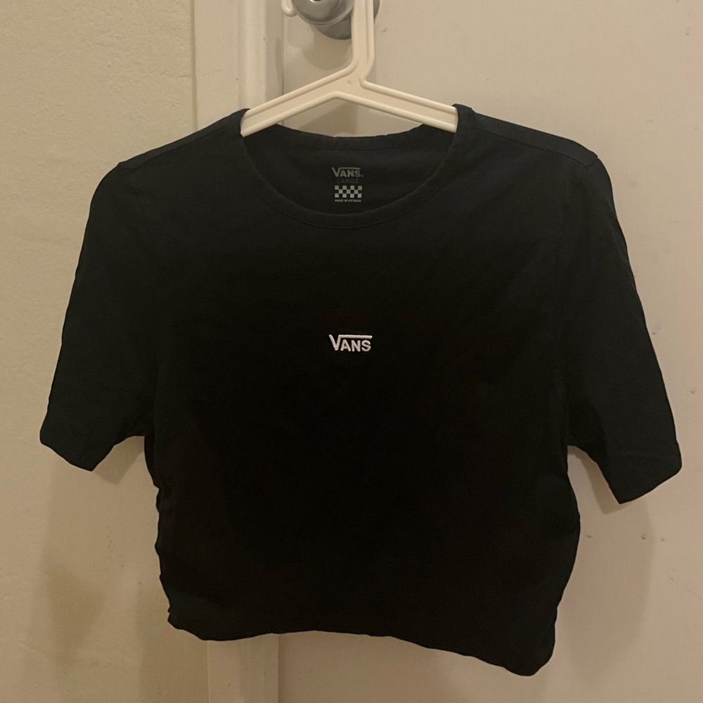 Vans Black cropped Logo Tee